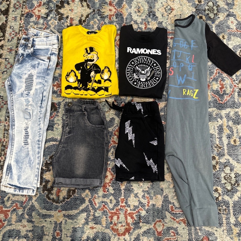 Rags Ramones Denimicity Boys Size 2T 6pc‎ Bundle Mixed Edgy Cool Kid Lot GUC